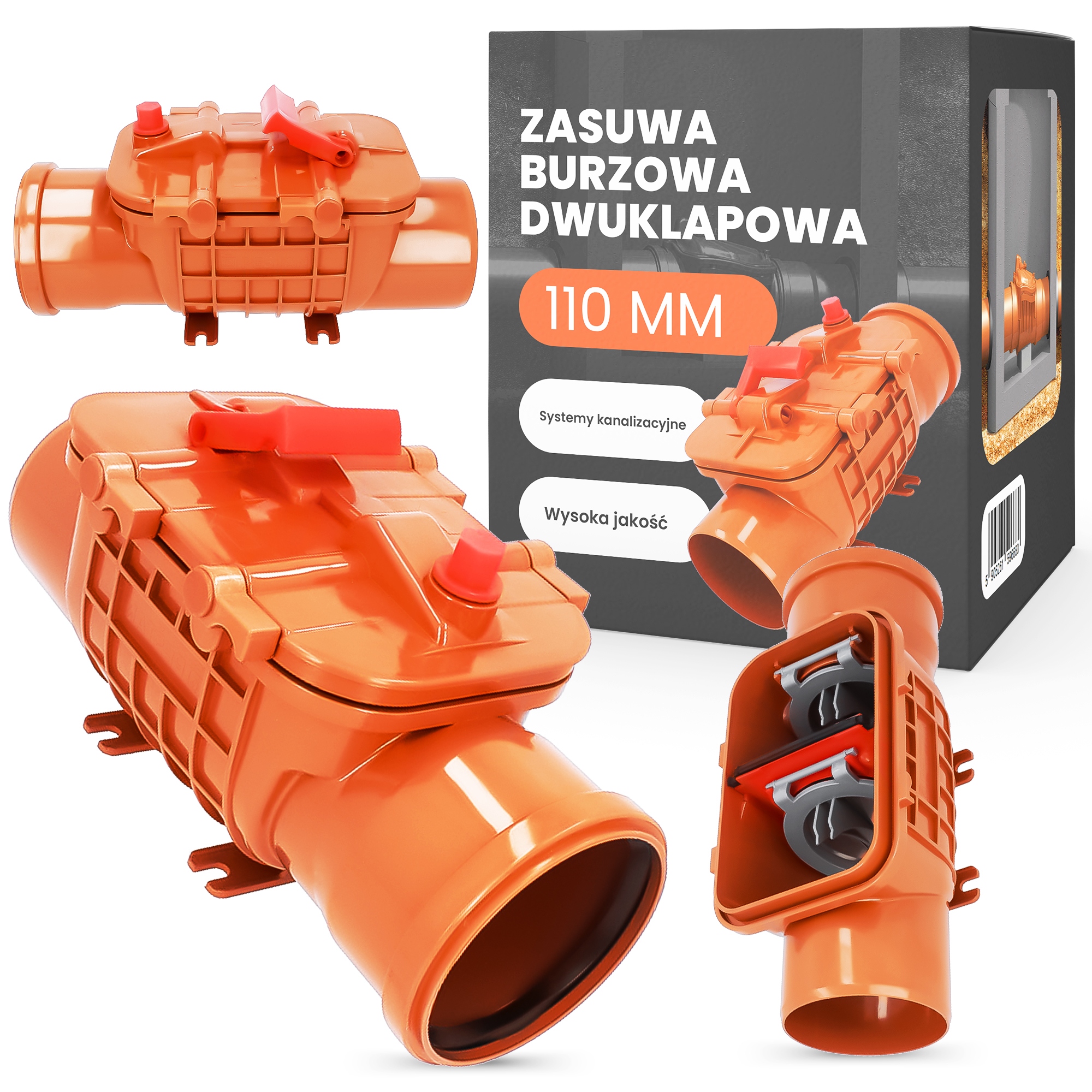 Dvojklapkový búrkový posúvač 110 PESTAN spätný ventil